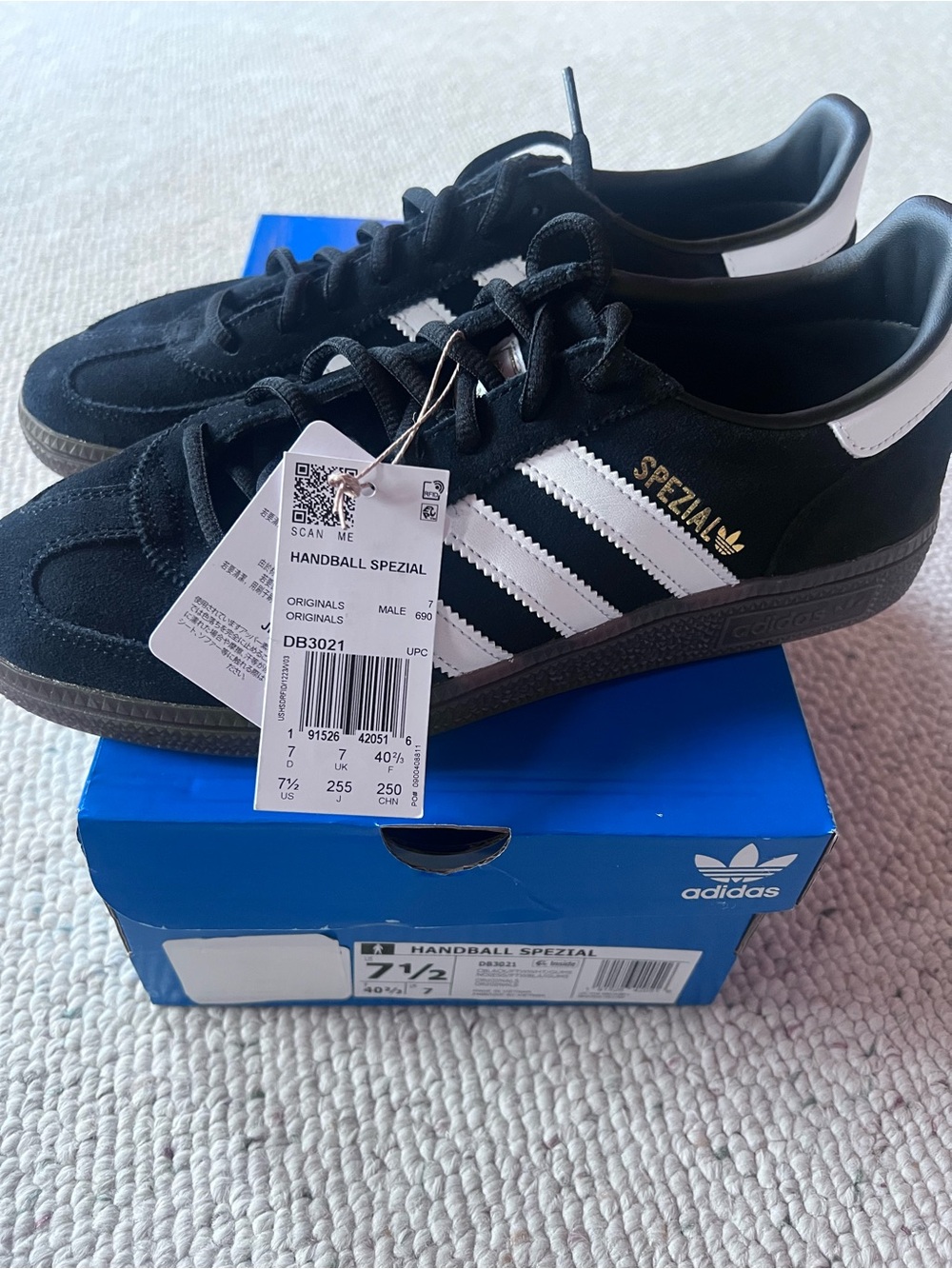 Adidas Handball Spezial Black with White Stripes